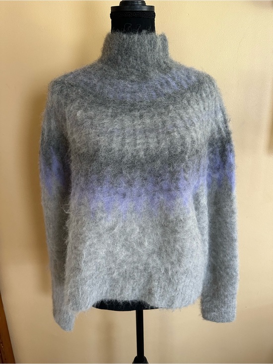 Banana Republic Sweaters - Banana Republic Large Grey Alpaca Blend Fair Isle Mock Neck Sweater